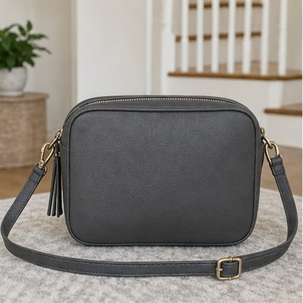 Tan Pebbled Crossbody Bag